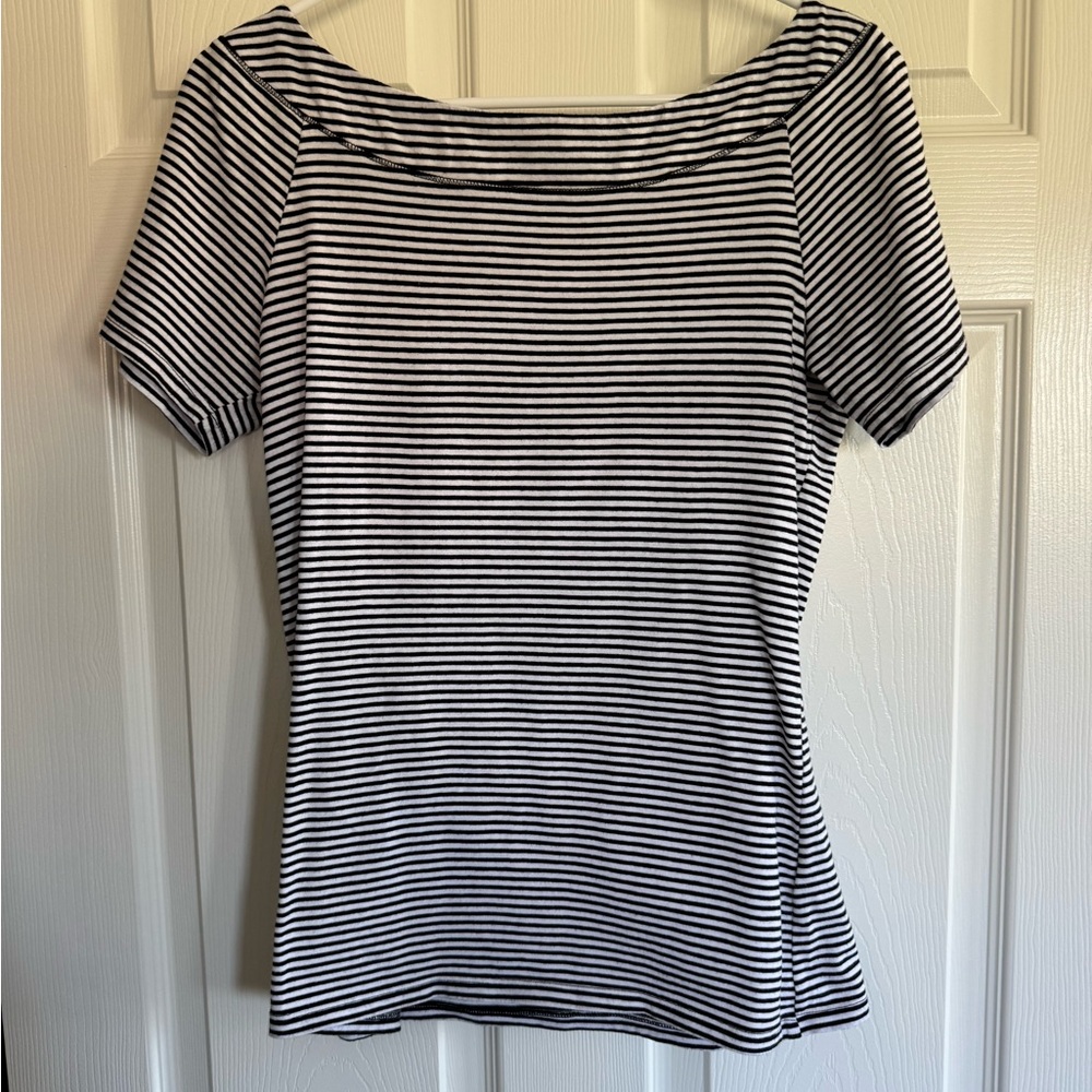 Classic Black and White Striped Women's Top